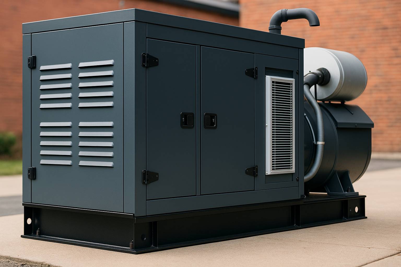 Technician working on generator system